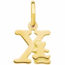 Pendentif initiale X (or jaune 375°)  par LuluCastagnette