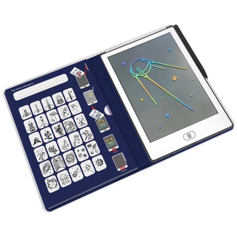 Tablette à dessin KIDYDRAW-MINI Galaxie bleue KIDYWOLF Produit ouvert 3