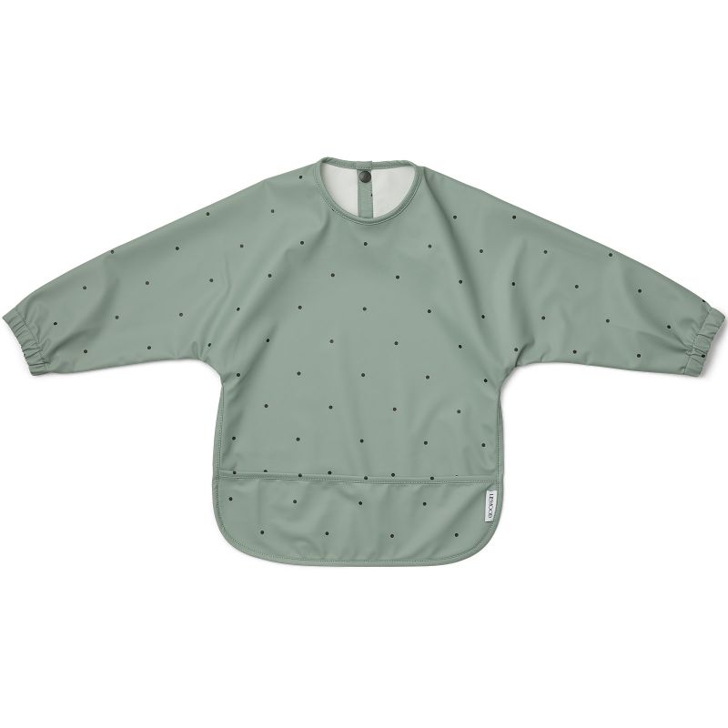 Bavoir à manches Merle pois vert mint Liewood