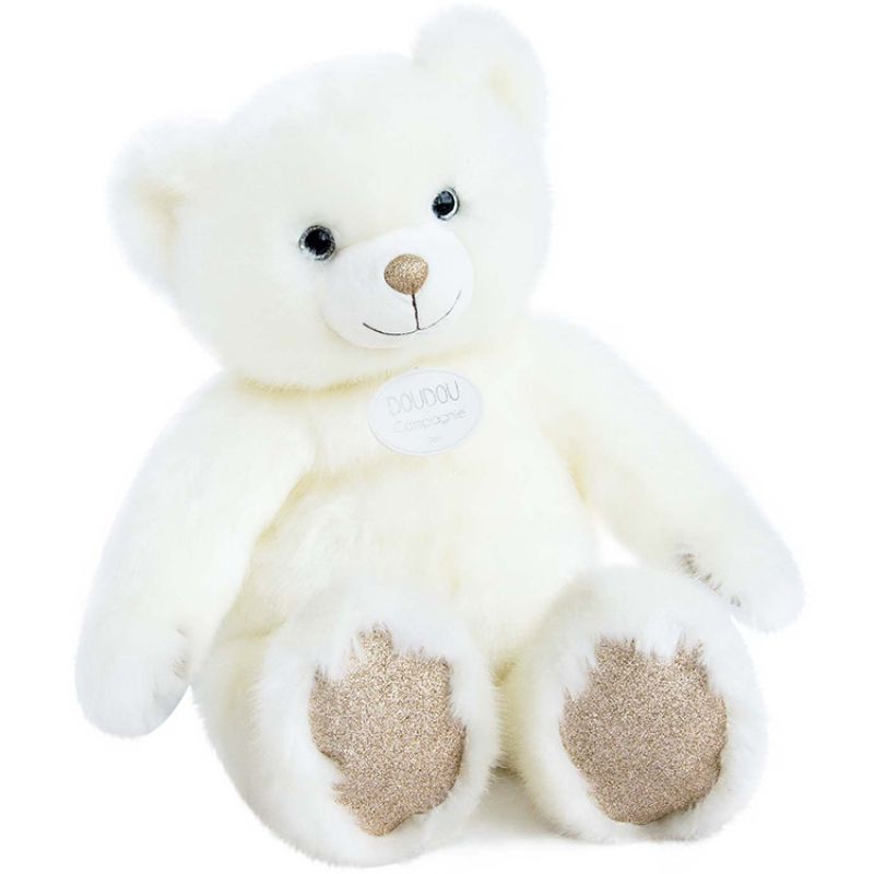 Peluche ours blanc La Peluche (40 cm) Doudou et Compagnie