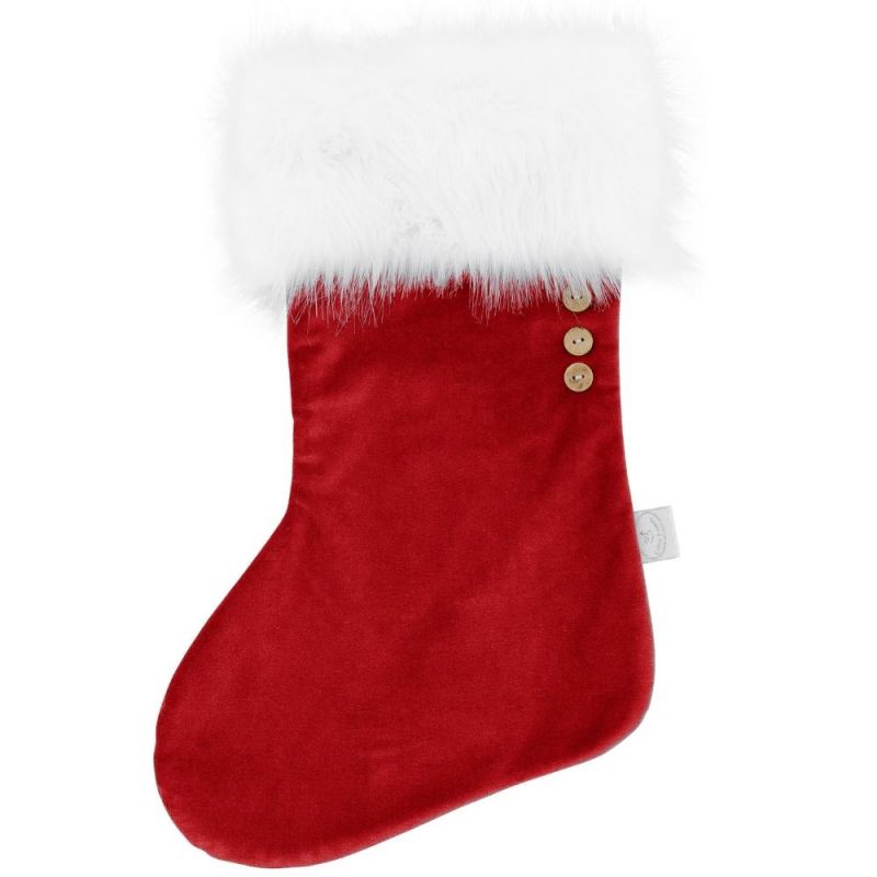 Chaussette de Noël rouge à fausse fourrure Cotton&Sweets