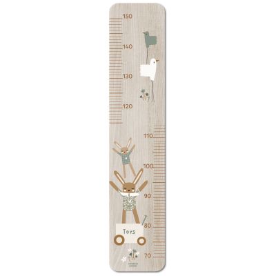 Toise en bois Lapin doudou sauge Charlie et Suzie