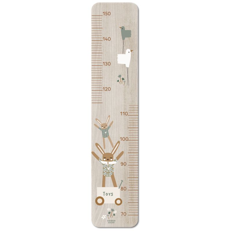 Toise en bois Lapin doudou sauge Charlie et Suzie Produit 1