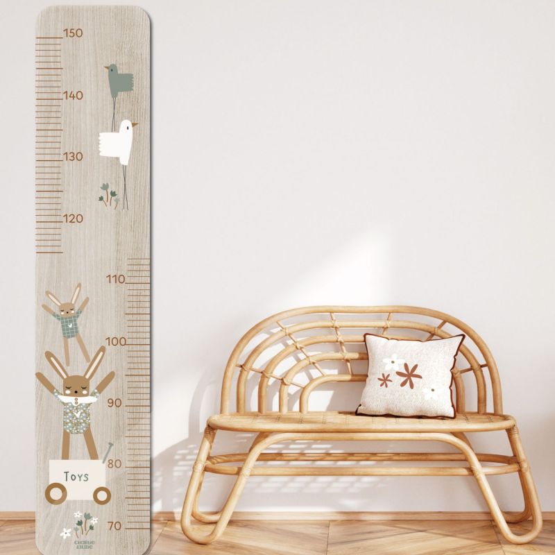 Toise en bois Lapin doudou sauge Charlie et Suzie Ambiance 2