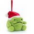 Ricky la grenouille de Noël à suspendre (8 cm) - Jellycat