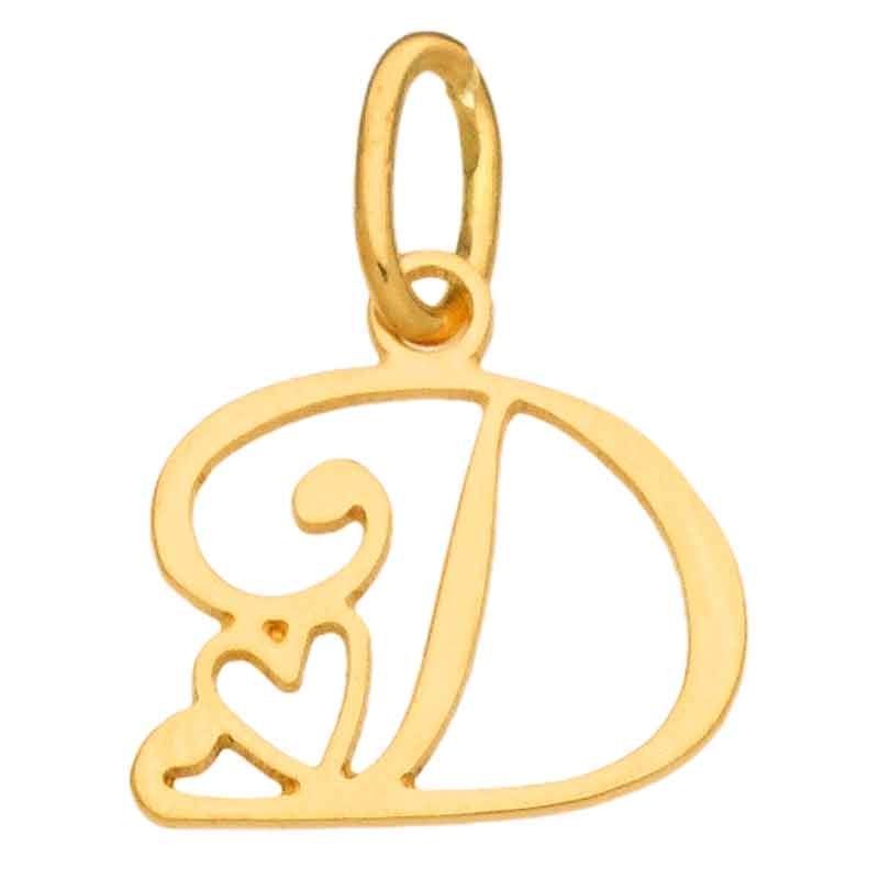 Pendentif initiale D (or jaune 750°) Berceau magique bijoux