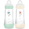 Lot de 2 biberons Easy Start anti-colique Menthe Tétine débit 3 (320ml) - MAM