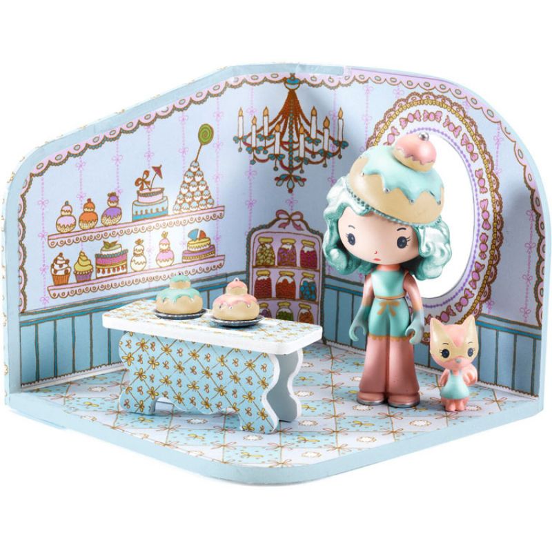 Stand de pâtisserie et figurines Charlie tinyshop Tinyly Djeco Produit 1 grande taille