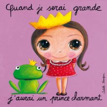 Tableau Quand je serai grande j'aurai un prince charmant (30 x 30 cm)  par Isabelle Kessedjian