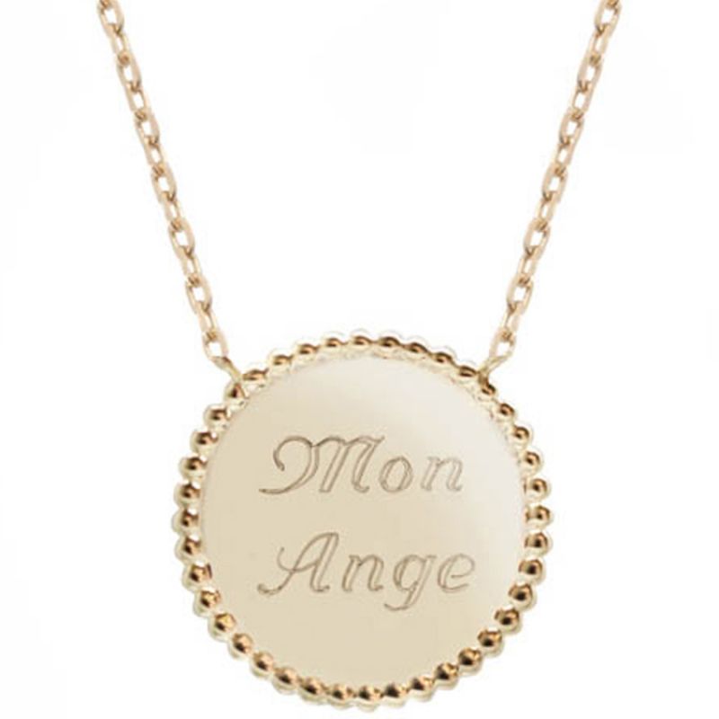 Collier Jeton perlé personnalisable (plaqué or) Petits trésors