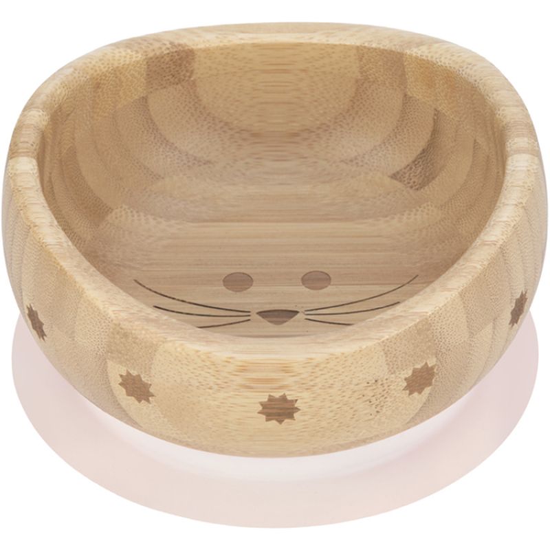 Bol ventouse en bois de bambou Little Chums souris Lässig