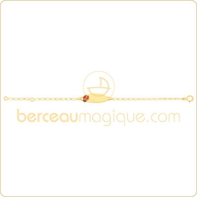 Identité bébé plaque tonneau et coccinelle laque rouge et noir Berceau magique bijoux