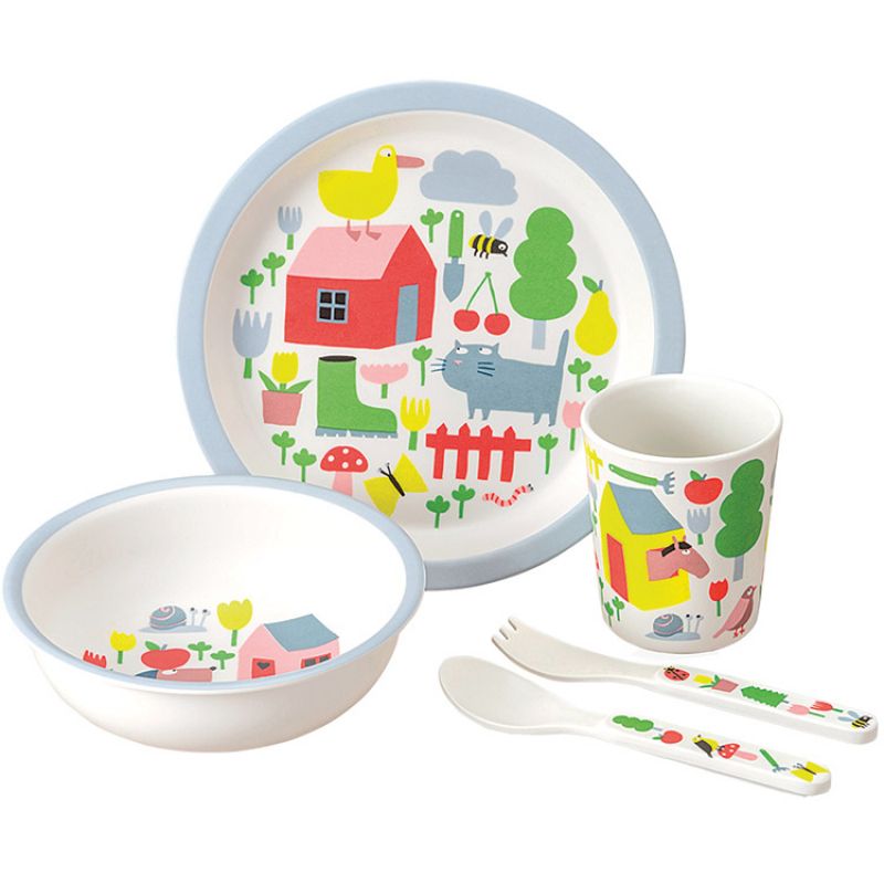 Coffret repas en mélamine La campagne (5 pièces) Maison Petit Jour
