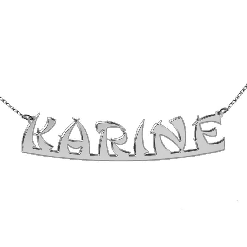 Collier prénom découpé police asie (argent 925°) Louis de l'Ange
