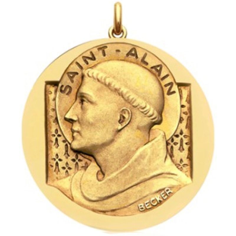 Médaille Saint Alain (or jaune 750°) Becker