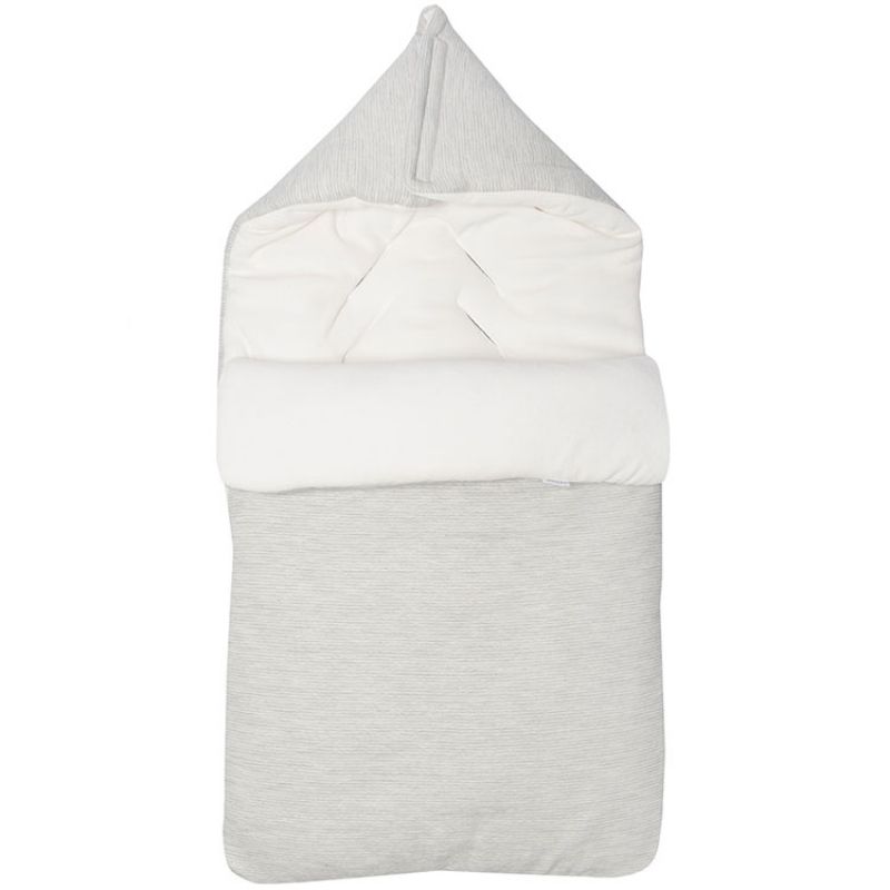 Nid d'ange passe sangle Powder stripes gris clair (83 cm) Les Rêves d'Anaïs