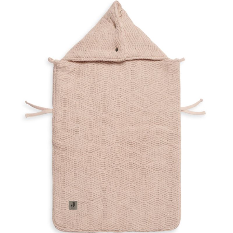 Nid d'ange passe sangle en tricot River knit rose pâle (78 cm) Jollein