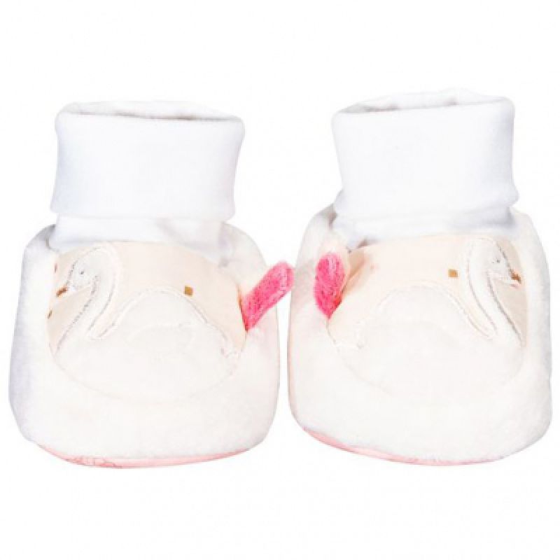 Chaussons en tissu cygne Baby Swan (0-6 mois) Sauthon