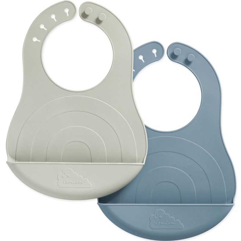 Lot de 2 bavoirs en silicone arc-en-ciel Midnight Mix Cam Cam Copenhagen