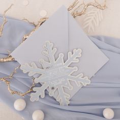 Lot de 8 invitations et enveloppes Flocons