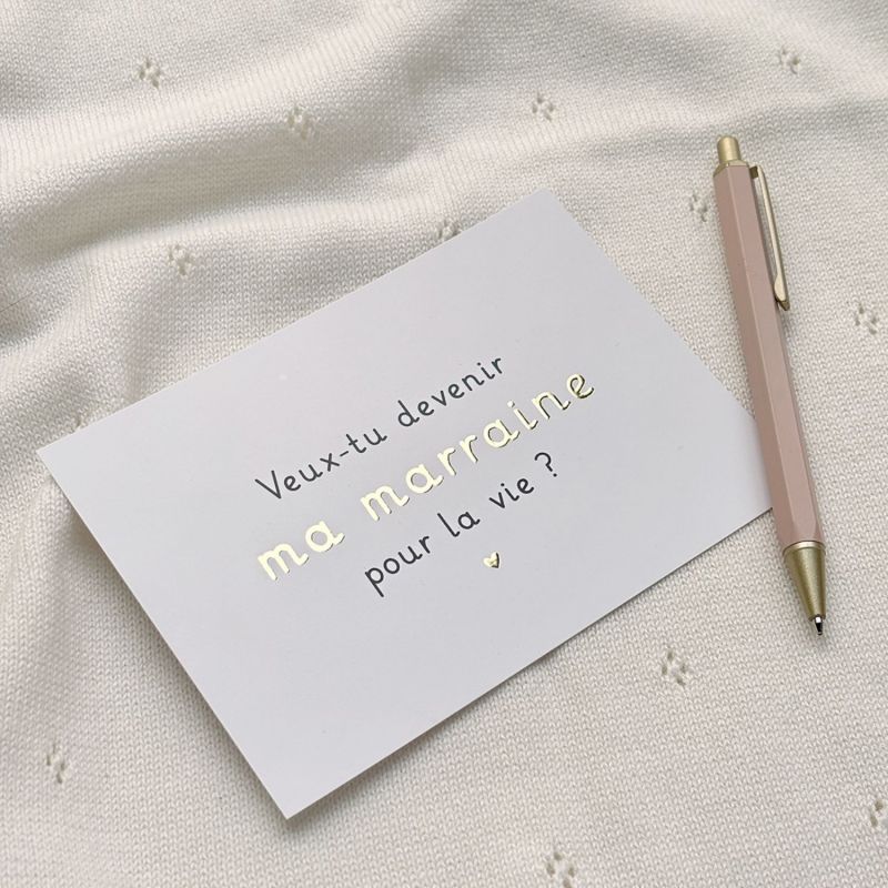 Carte demande Veux-tu devenir ma marraine pour la vie? Zü Ambiance 1