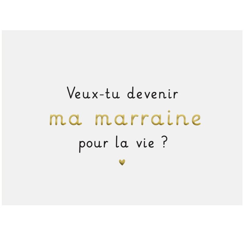 Carte demande Veux-tu devenir ma marraine pour la vie? Zü Produit 2