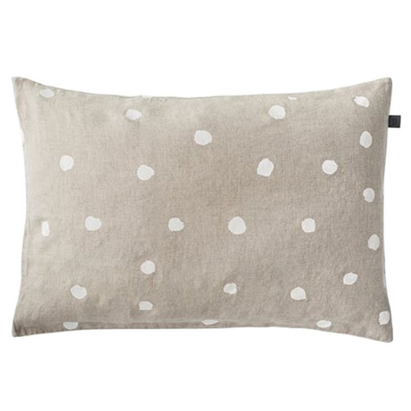 Taie d'oreiller en lin taupe Buttons (40 x 60 cm) ooh noo