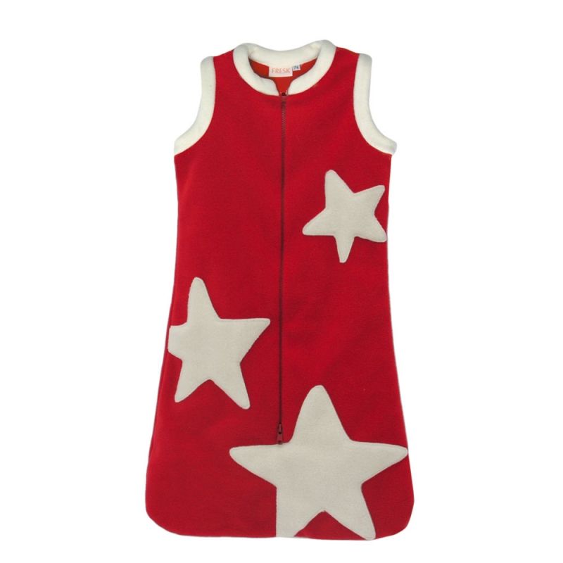 Gigoteuse hiver sans manches à étoiles rouge (74 cm) Fresk