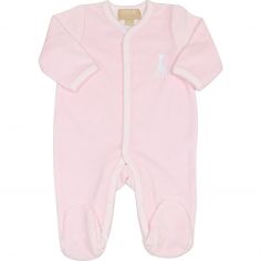 Pyjama en velours rose Sophie la girafe (1 mois) - Trois Kilos Sept