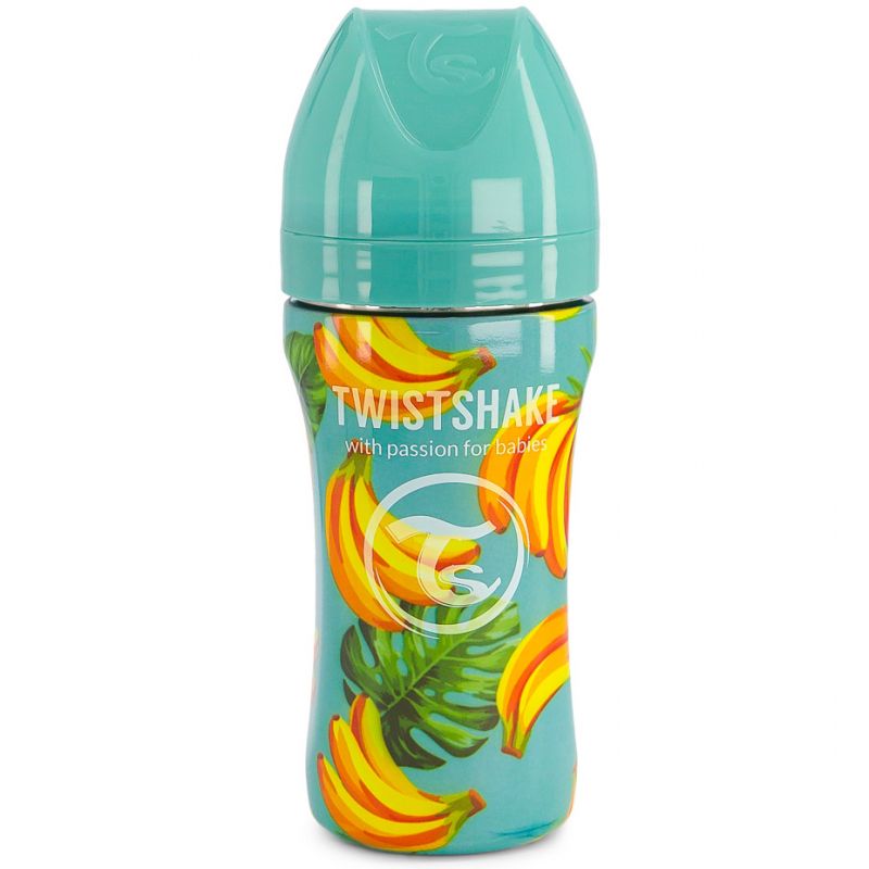 Biberon anti-colique en acier inoxydable banane (330 ml) Twistshake