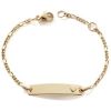 Gourmette rectangle Cœur (or jaune 375°) Baby bijoux Produit 1