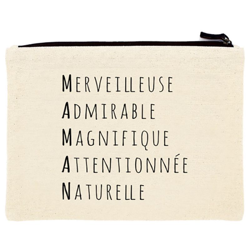 Pochette en coton bio Maman acrostiche Hindbag