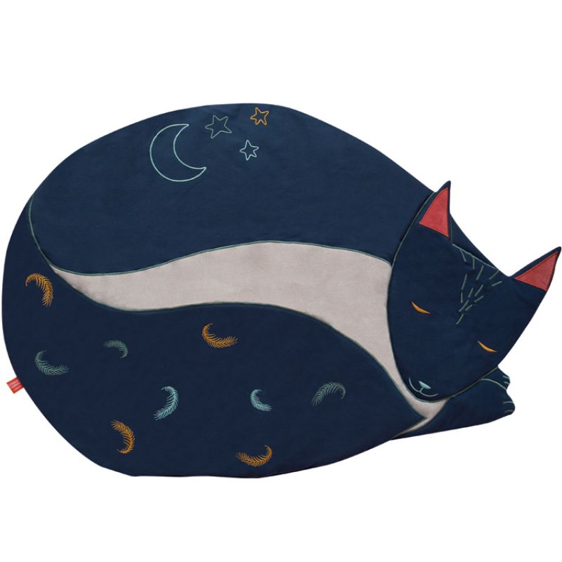 Tapis d'éveil Nomade Renard Bleu nuit (110 x 71 cm) L'oiseau bateau