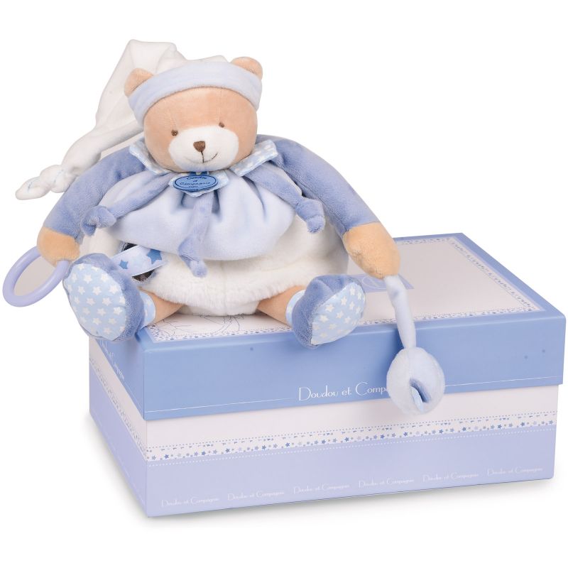 Coffret pantin d'activités Petit chou bleu clair (30 cm) Doudou et Compagnie