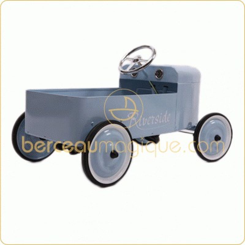 Voiture en métal à pédales Riverside bleu gris 