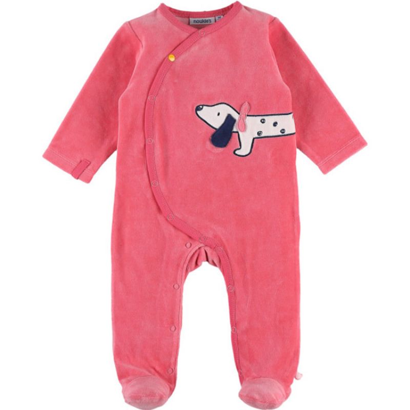 Pyjama chaud en velours Amy & Zoé chien rose (3 mois) Noukie's