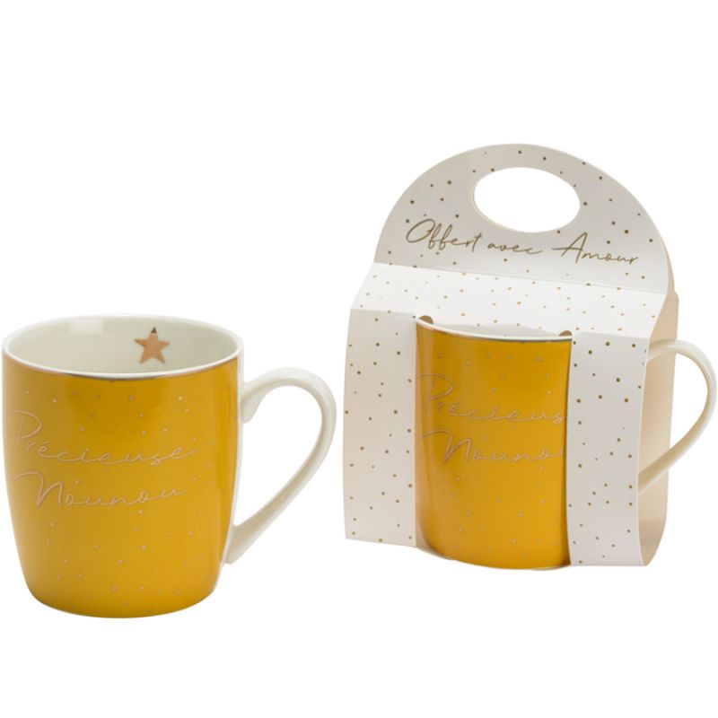 Mug jaune Précieuse nounou Amadeus Les Petits