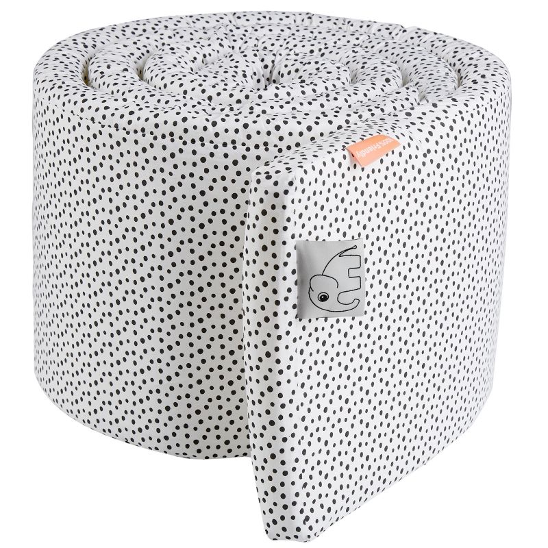 Tour de lit Happy Dots blanc et gris (pour lits 60 x 120 et 70 x 140 cm) Done by Deer