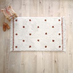 Tapis rectangulaire pois terracotta Wooly (100 x 150 cm)