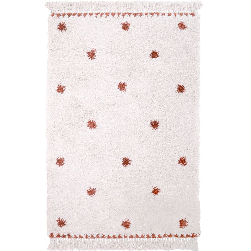 Tapis rectangulaire pois terracotta Wooly (100 x 150 cm) Nattiot