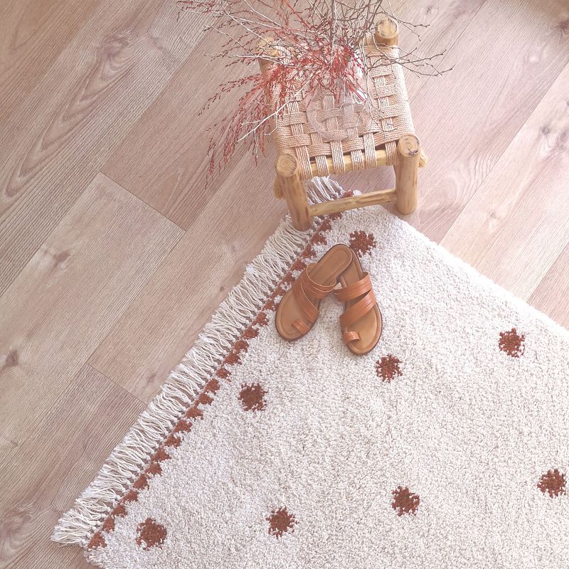 Tapis rectangulaire pois terracotta Wooly (100 x 150 cm) Nattiot Produit 3