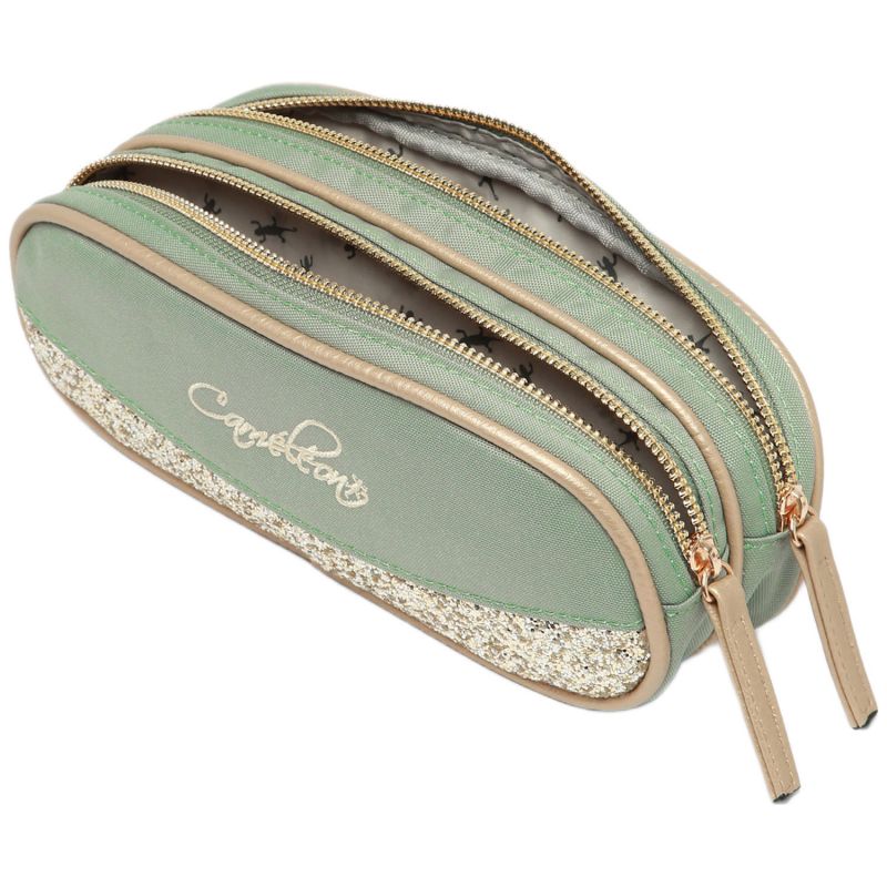 Trousse 2 compartiments Glossy Green Caméléon Produit ouvert 3