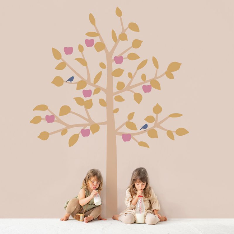 Sticker géant arbre Big Apple Tree moutarde (180 cm) Mimi'lou