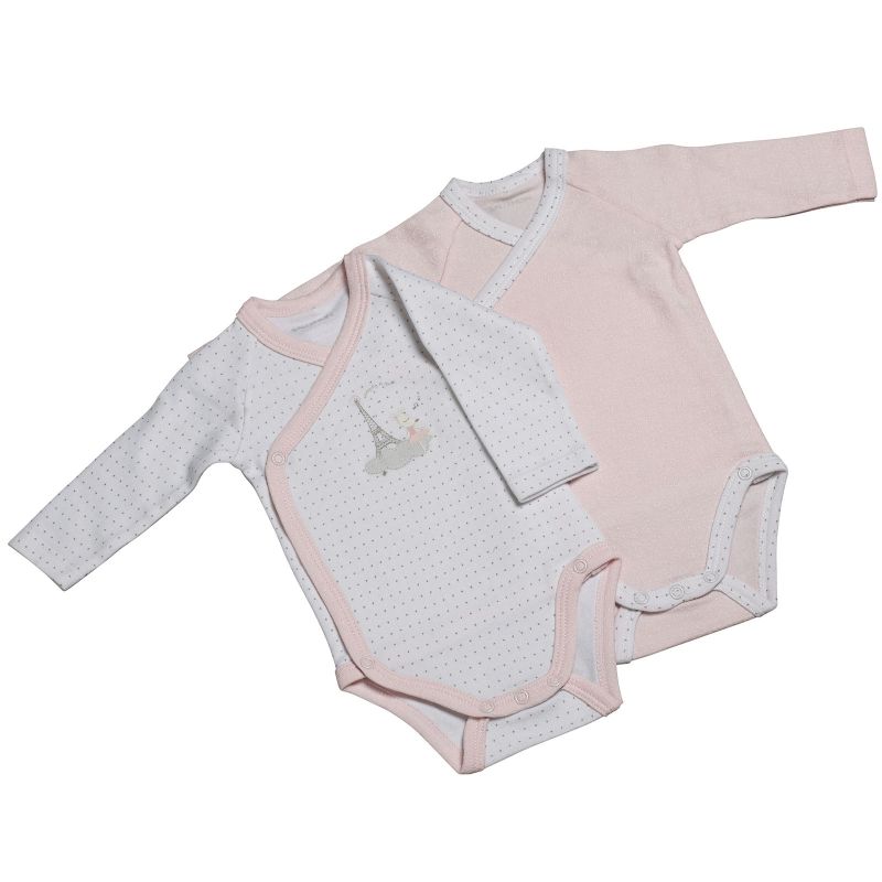 Lot de 2 bodies croisés manches longues Lilibelle (3 mois : 60 cm) Sauthon