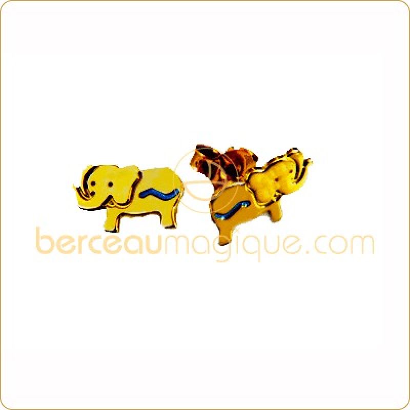 Boucles d'oreilles Elephant (or jaune) Maison Augis