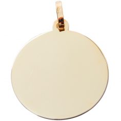 Médaille jeton uni personnalisable (or jaune 9 carats) - Aubry-Cadoret