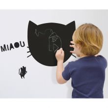 Sticker mural pense-bête en ardoise Miaou  par Mimi'lou