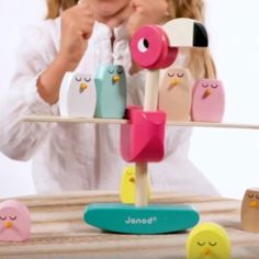 Jeu d’équilibre Flamant rose Zigolos (26 cm)