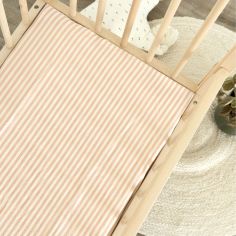 Drap housse en percale de coton Rayé Peach (50 x 83 cm)