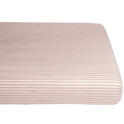 Drap housse en percale de coton Rayé Peach (50 x 83 cm)